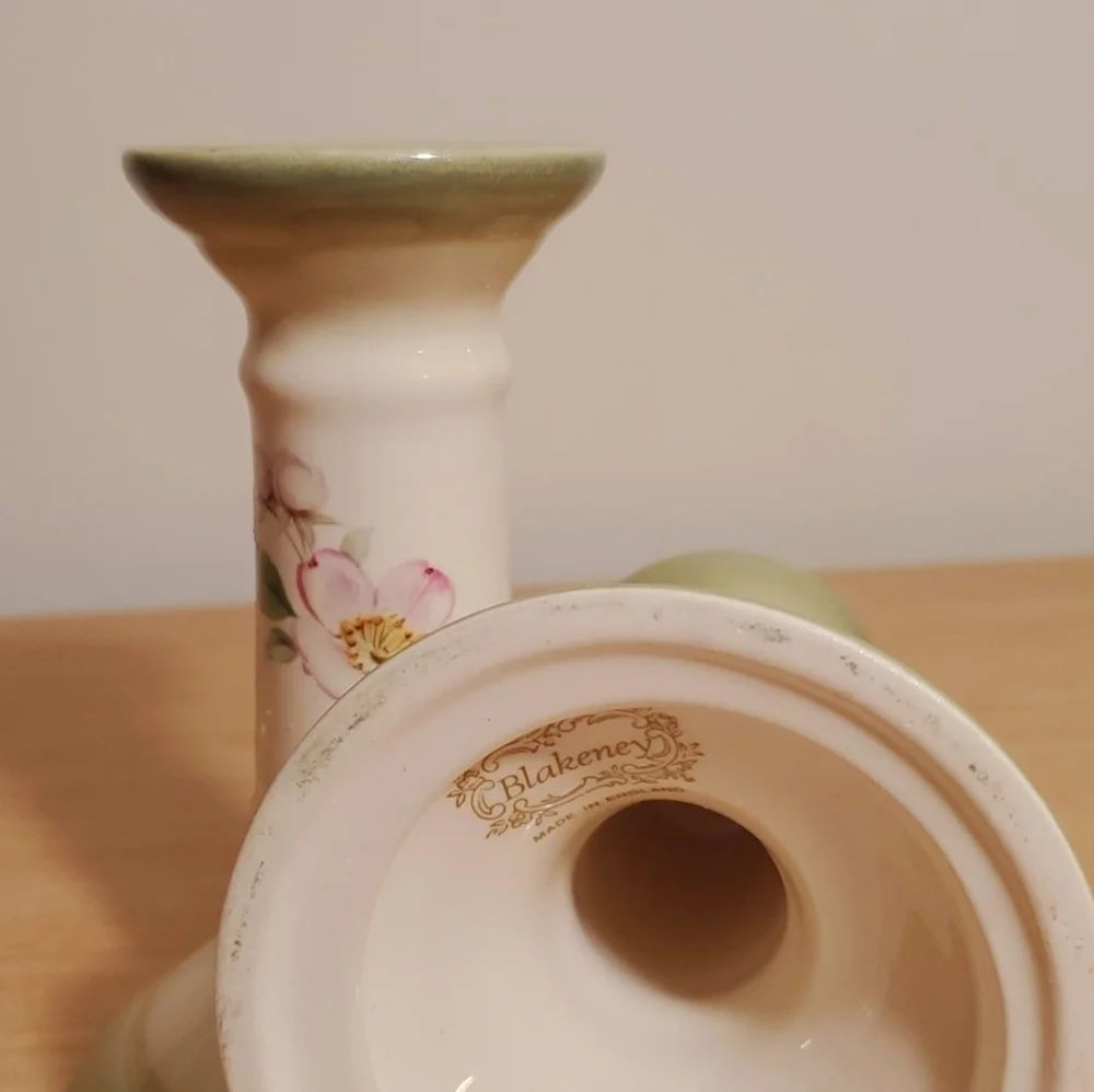 Blakeney‎ Candleholder set of 2 Made n England Floral 5